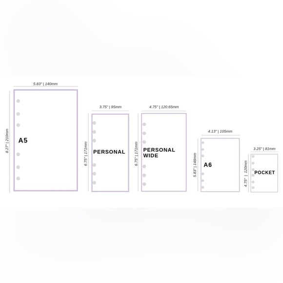 Pocket A7 size frosted divider 6-tabs for agenda planner - Picture 3 of 3